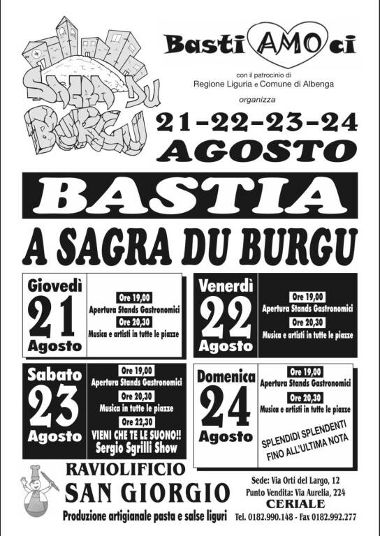 “Sagra du Burgu” di Bastia d’Albenga